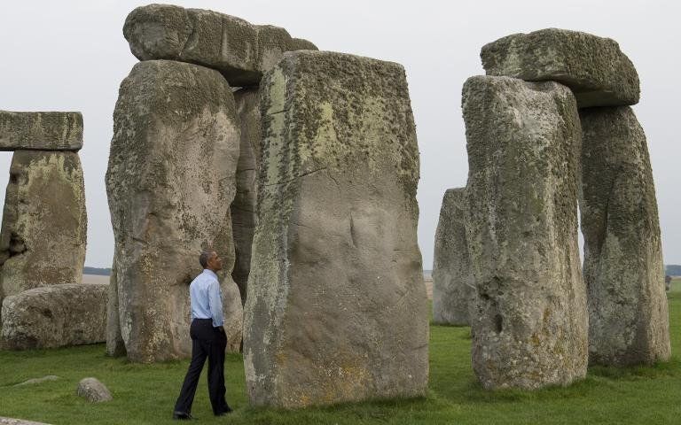 Obama visiting Stonehenge