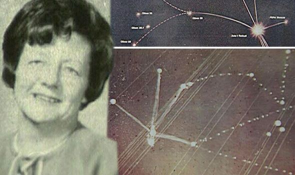 Betty Hill - alien abductee - original star map
