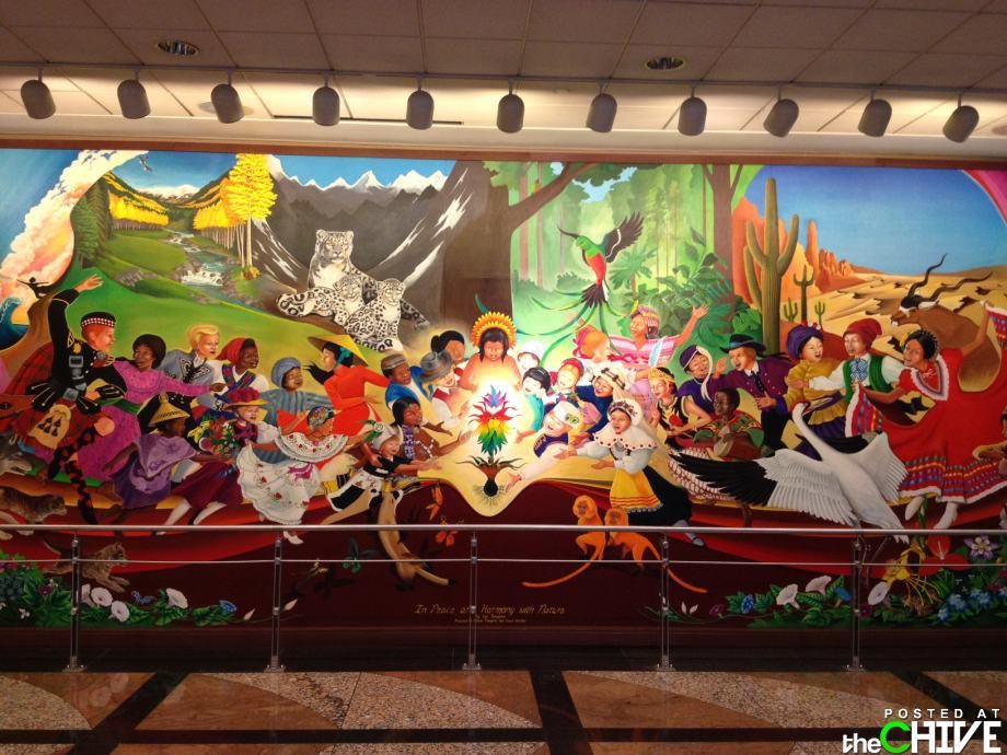 Denver International Airport mural of Garden of Eden