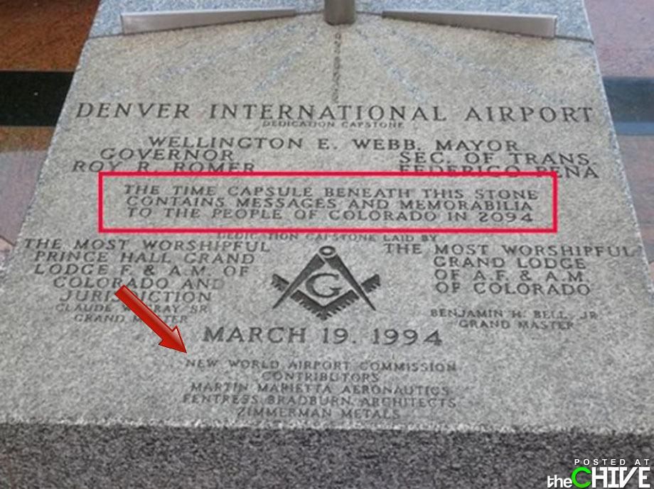 Denver International Airport dedication stone “New World Airport Commission”