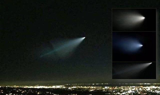 The reports of a mass UFO sighting in California on Saturday night were actually a missile test, according to military. Russia claims that the missile tests has opened a 'hyper dimension'