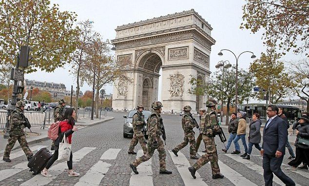A large military exercise, or 'war games' , took place in Paris on the same day as the terrorist attacks