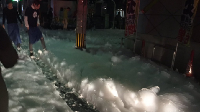 japan earthquake foam