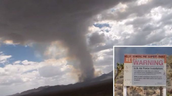 Mushroom cloud filmed at Area 51 alien/UFO base