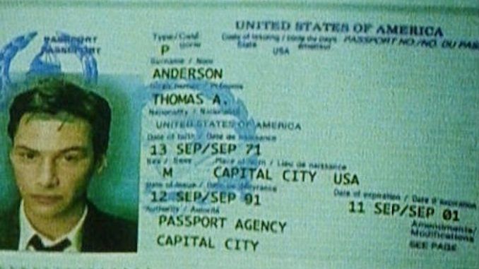Neo's passport from The Matrix movie expired on September 11, 2001