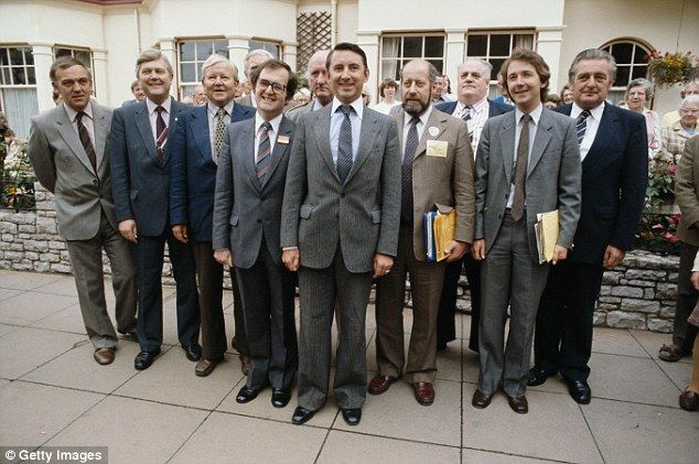 Freud, pictured behind Liberl leader David Steele, centre and in front of paedophile Cyril Smith, 3rd right 