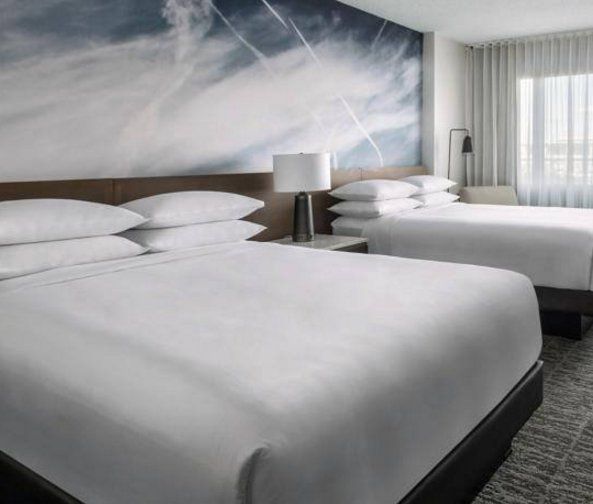 Marriott's slogan for their newly renovated chemtrail rooms reads: 'Inspired by you, who thought all Marriott rooms were the same.'