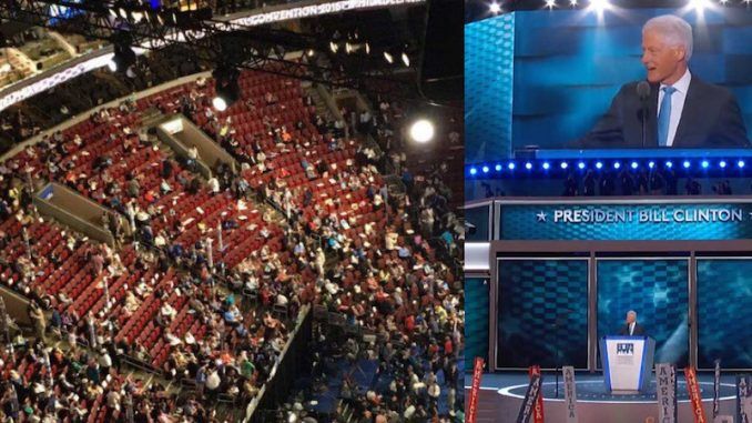 Clinton hires actors to fill seats at empty DNC