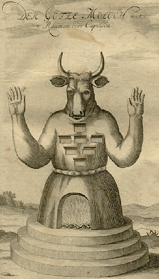 Moloch, the ancient god of human sacrifice worshipped at the Bohemian Grove