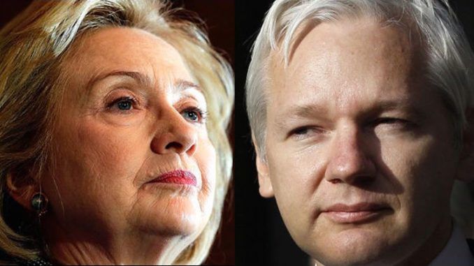 Hillary Clinton has been linked by internet sleuths to a vicious attempt to frame Wikileaks founder Julian Assange as a pedophile and Russian spy.