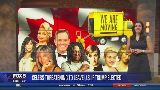 These 18 celebrities pledged to flee the United States in the event of a Trump win. Will they stick to it?
