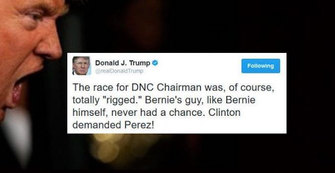 President Trump calls DNC chair race 'rigged'