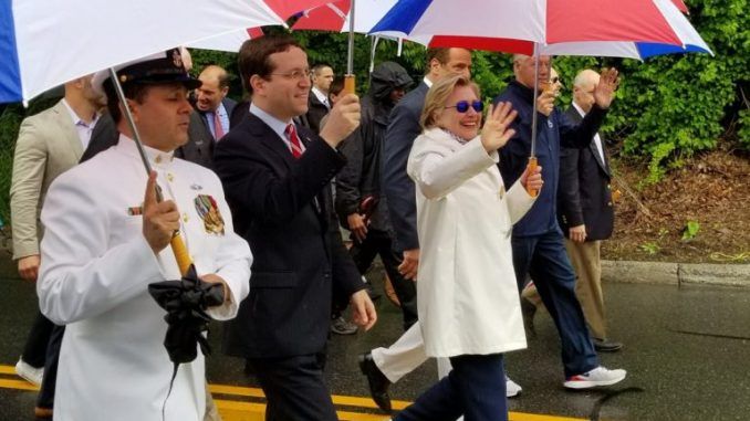 Dying Hillary Clinton forced to wear anti-seizure sunglasses at Memorial day rally