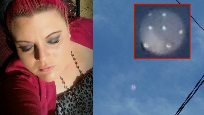 28 year old Walgreen’s employee Kayla Lawson has photographed astonishingly clear pictures of a UFO hovering above the New Hampshire sky.