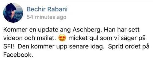 Bechir Rabani's last post in social media.