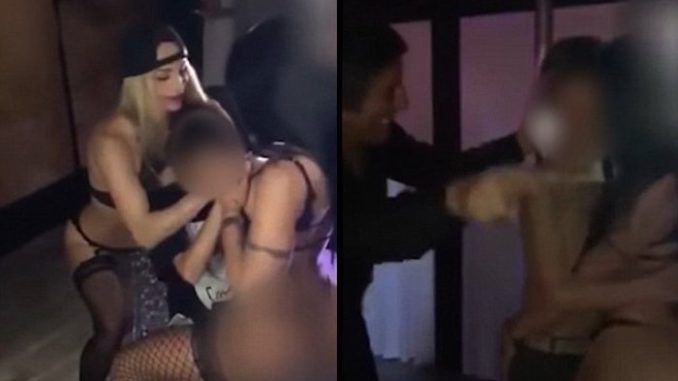 A millionaire father has been accused of hiring strippers for his 12-year-old son's birthday, after a video of the party went viral.