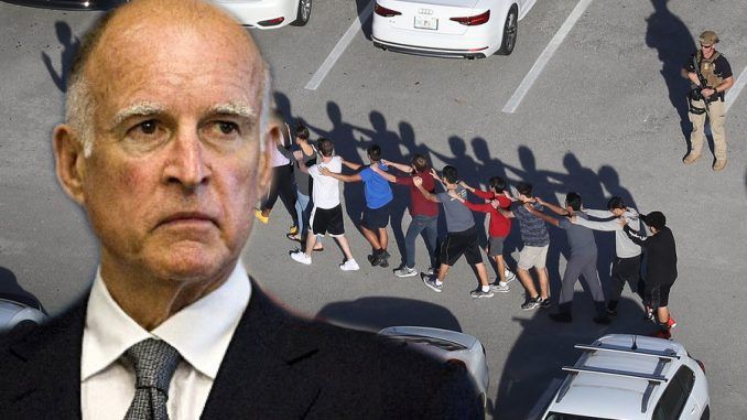 California Gov. Jerry Brown has banned teachers from defending themselves and their students during potential school shootings.