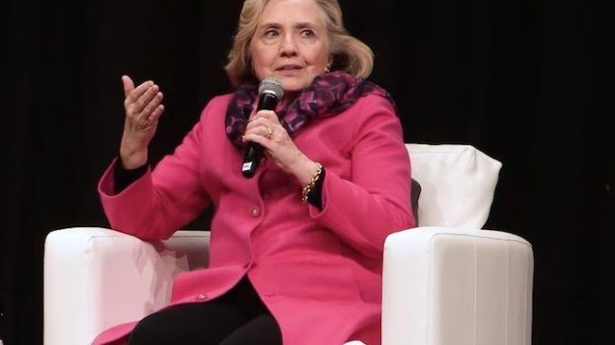 Hillary Clinton claims that she lost the election because "a very large proportion of the population" decided she was too ugly to be the leader of the free world. 