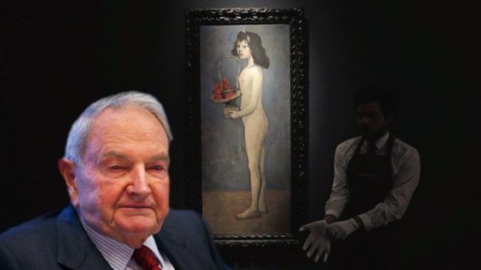 A controversial Picasso painting of a child prostitute owned by the Rockefellers has been sold for a world record price at Christie's recent auction in New York City.