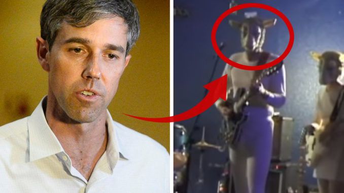 Beto O’Rourke caught wearing satanic goat costume on stage