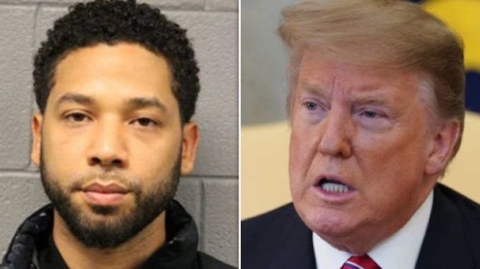 President Trump has slammed the Jussie Smollett fake MAGA attack as a 'hate crime' against his supporters