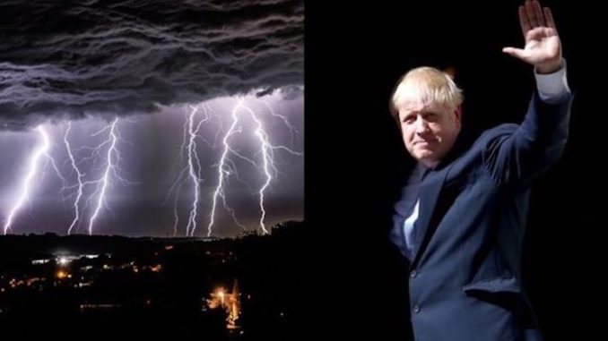 Lightning lit up the skies above much of the UK in the early hours with BBC reporting there were 48,000 lightning strikes