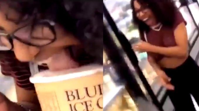 Woman who filmed herself licking ice cream in viral video faces up to 20 years in prison