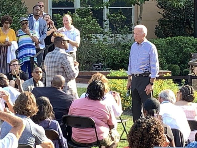 Roberson asked his question at an outdoor town hall meeting at Limestone College, South Carolina 