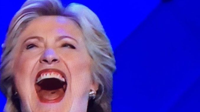 Hillary laughs with joy after audience member suggests she run for president