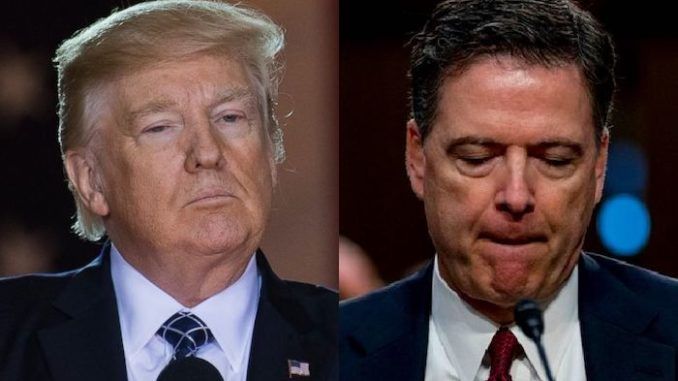 President Donald Trump hinted James Comey is set for a long spell behind bars after the former FBI director was forced to admit that he was wrong about the FBI’s spying on a Trump campaign aide.