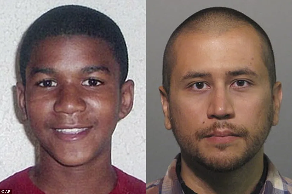 Zimmerman (rechts), een voormalige vrijwilliger van de wijkwacht, werd vrijgesproken van moordaanslagen bij de dood van Martin in 2013 nadat hij beweerde dat hij uit zelfverdediging handelde toen de 17-jarige (links) hem aanviel bij een gated community in Sanford, Florida
