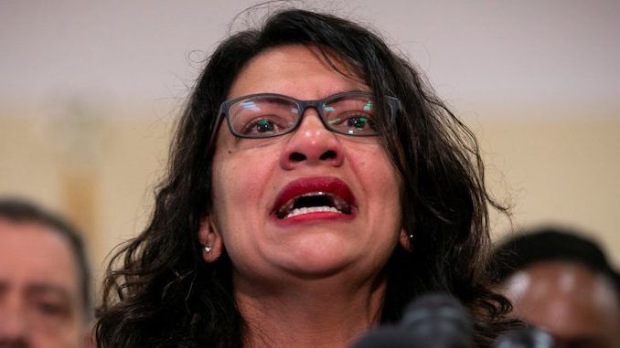 Rep. Rashida Tlaib (D., Mich.) blamed "white supremacy" yesterday for a mass killing in New Jersey carried out by two black assailants, one of whom had ties to a black nationalist hate group.