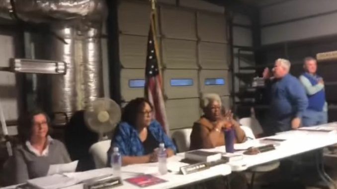 A North Carolina board of elections chairwoman refused to stand for the flag and threatened to call the police if anyone were to attempt to recite the Pledge of Allegiance at a board meeting in the future.