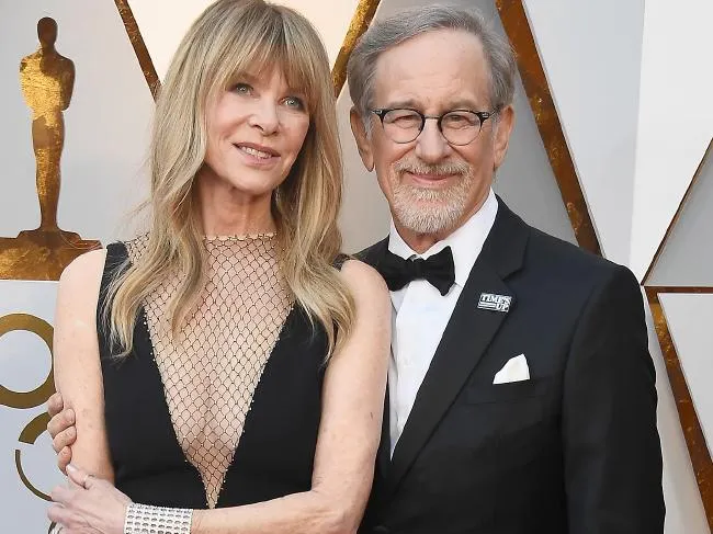 Kate Capshaw (L) and Steven Spielberg attend the Oscars in 2018.