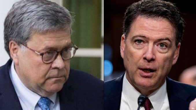 AG Bill Barr puts James Comey on notice, saying the FBI trying to sabotage the Trump presidency is the greatest travesty in US history