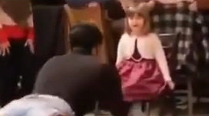Parents who put young daughter in front of dancing drag queen instantly regret it