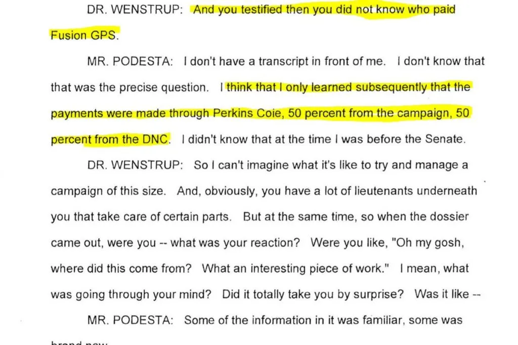 John Podesta Admits in Testimony Both Hillary and DNC Split Cost for Trump-Russia Dossier That Led to Coup Podesta-testimony-dnc-hillary-1024x682.jpg