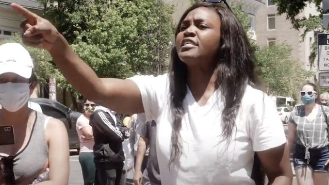 Black Lives Matter activists are "the racists" because “when black people kill black people, they don’t come out and do this crap. The only time they do this crap is when a white person does it,” Nestride Yumga, an American citizen who immigrated from Africa, told BLM protestors on Sunday.