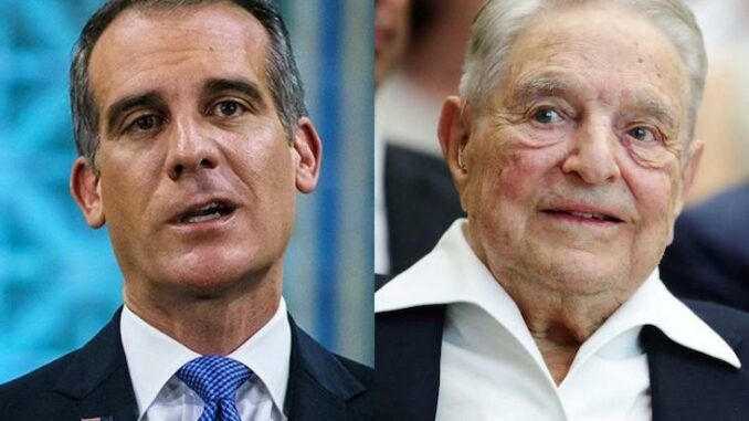 Los Angeles mayor Eric Garcetti admits George Soros wanted to fund reparations program