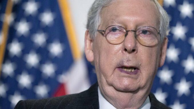 Mitch McConnell threatens to work with Dems to shut down America again unless Americans get the Covid vaccine
