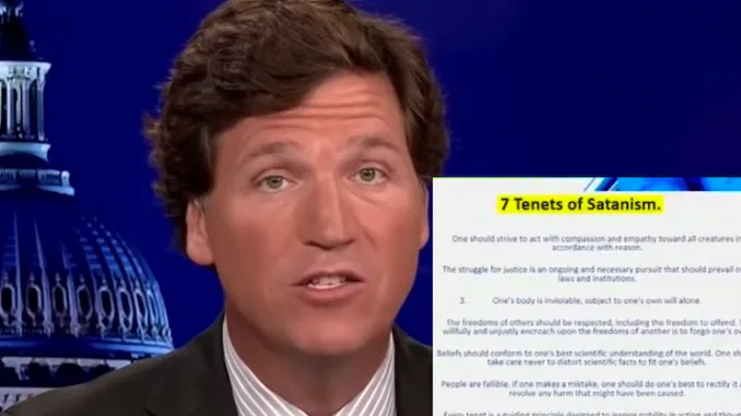 Tucker Carlson Exposes US Military Docs That Uses 7 Tenets of Satanism To Justify Vax Mandate