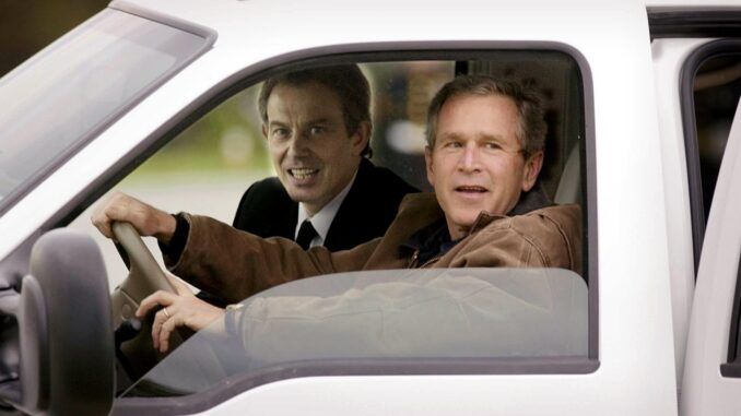 Tony Blair and Geore Bush