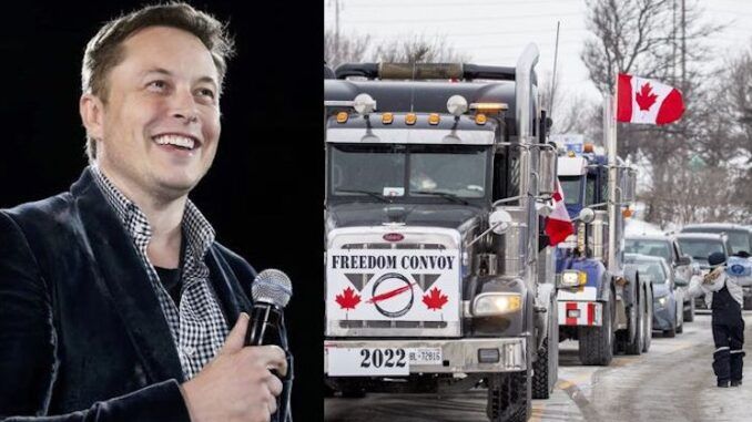 Elon Musk says Canadian truckers are rising up against the New World Order