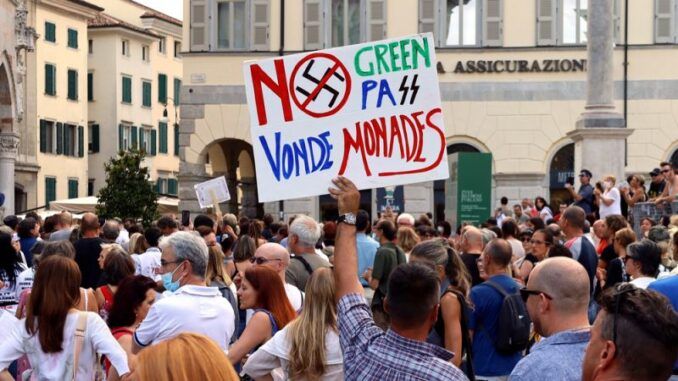 Italy anti vax pass protests