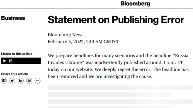 Bloomberg error