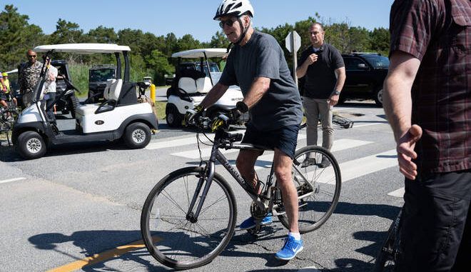 Biden on bike