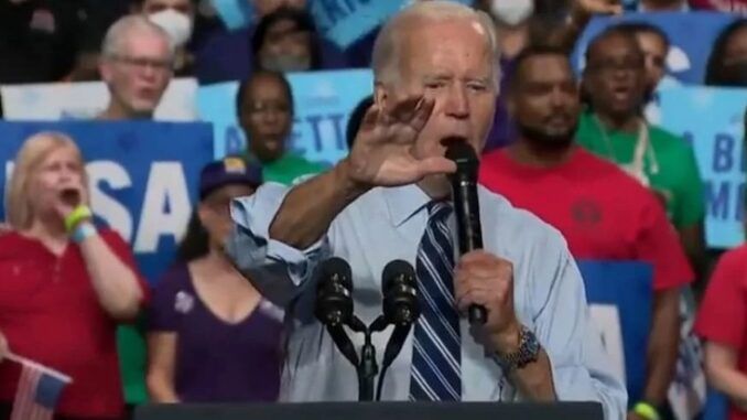 Biden trembles with fear as crowd chant 'you stole the election' right to his face
