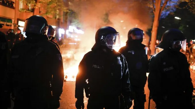 riots germany police